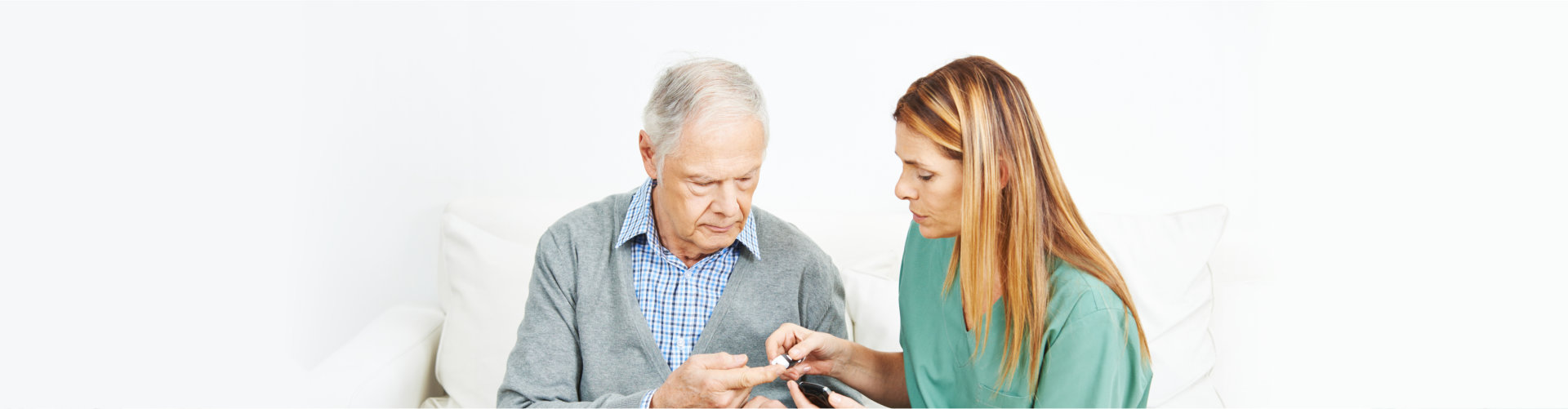 Blood glucose monitoring for senior men with diabetes in nursing home